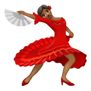 💃🏾 Emoji Mulher Dançando: Pele Morena Escura na WhatsApp 2.19.244.