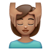 💆🏽 Emoji Person, die eine Kopfmassage bekommt: mittlere Hautfarbe WhatsApp 2.19.244.