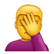 🤦 Emoji Persona Con La Mano En La Frente en WhatsApp 2.19.244.