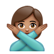 Emoji 🙅🏽 Persona Che Fa Segno Di No: Carnagione Olivastra su WhatsApp 2.19.244.
