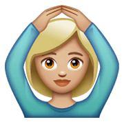 🙆🏼 Emoji Persona Haciendo El Gesto De «de Acuerdo»: Tono De Piel Claro Medio en WhatsApp 2.19.244.