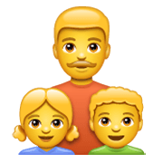 👨‍👧‍👦 Emoji Familie: Mann, Mädchen und Junge WhatsApp 2.19.244.