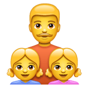 👨‍👧‍👧 Emoji Familie: Mann, Mädchen und Mädchen WhatsApp 2.19.244.