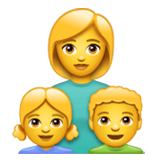 👩‍👧‍👦 Emoji Familie: Frau, Mädchen und Junge WhatsApp 2.19.244.