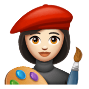 Emoji 👩🏻‍🎨 Artista Donna: Carnagione Chiara su WhatsApp 2.19.244.