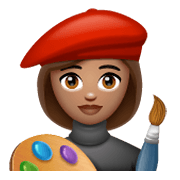 Emoji 👩🏽‍🎨 Artista Donna: Carnagione Olivastra su WhatsApp 2.19.244.