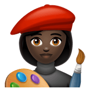 👩🏿‍🎨 Emoji Artista Mujer: Tono De Piel Oscuro en WhatsApp 2.19.244.