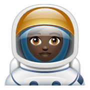 👩🏿‍🚀 Emoji Astronautin: dunkle Hautfarbe WhatsApp 2.19.244.
