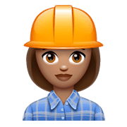 👷🏽‍♀️ Emoji Bauarbeiterin: mittlere Hautfarbe WhatsApp 2.19.244.