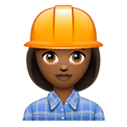 👷🏾‍♀️ Emoji Bauarbeiterin: mitteldunkle Hautfarbe WhatsApp 2.19.244.