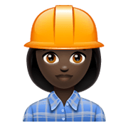 👷🏿‍♀️ Emoji Bauarbeiterin: dunkle Hautfarbe WhatsApp 2.19.244.