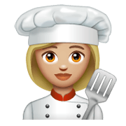 Émoji 👩🏼‍🍳 Cuisinière : Peau Moyennement Claire sur WhatsApp 2.19.244.