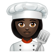 👩🏿‍🍳 Emoji Cocinera: Tono De Piel Oscuro en WhatsApp 2.19.244.