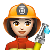 👩🏻‍🚒 Emoji Feuerwehrfrau: helle Hautfarbe WhatsApp 2.19.244.