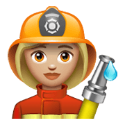 Émoji 👩🏼‍🚒 Pompier Femme : Peau Moyennement Claire sur WhatsApp 2.19.244.