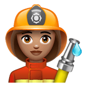 Émoji 👩🏽‍🚒 Pompier Femme : Peau Légèrement Mate sur WhatsApp 2.19.244.