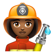 Émoji 👩🏾‍🚒 Pompier Femme : Peau Mate sur WhatsApp 2.19.244.