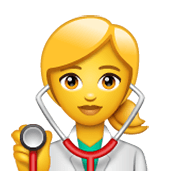 👩‍⚕️ Emoji Profesional Sanitario Mujer en WhatsApp 2.19.244.