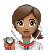 Emoji 👩🏽‍⚕️ Operatrice Sanitaria: Carnagione Olivastra su WhatsApp 2.19.244.