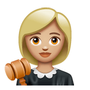 Émoji 👩🏼‍⚖️ Juge Femme : Peau Moyennement Claire sur WhatsApp 2.19.244.
