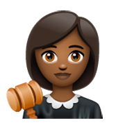 Emoji 👩🏾‍⚖️ Giudice Donna: Carnagione Abbastanza Scura su WhatsApp 2.19.244.