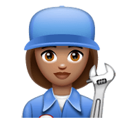 👩🏽‍🔧 Emoji Mechanikerin: mittlere Hautfarbe WhatsApp 2.19.244.