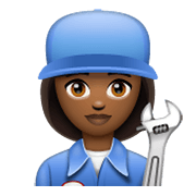 👩🏾‍🔧 Emoji Mechanikerin: mitteldunkle Hautfarbe WhatsApp 2.19.244.