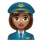 Émoji 👩🏽‍✈️ Pilote Femme : Peau Légèrement Mate sur WhatsApp 2.19.244.