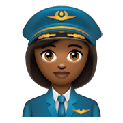 👩🏾‍✈️ Emoji Piloto De Avião Mulher: Pele Morena Escura na WhatsApp 2.19.244.