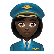 Émoji 👩🏿‍✈️ Pilote Femme : Peau Foncée sur WhatsApp 2.19.244.