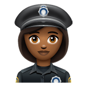 👮🏾‍♀️ Emoji Agente De Policía Mujer: Tono De Piel Oscuro Medio en WhatsApp 2.19.244.