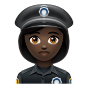 Emoji 👮🏿‍♀️ Poliziotta: Carnagione Scura su WhatsApp 2.19.244.
