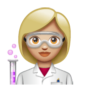 Emoji 👩🏼‍🔬 Scienziata: Carnagione Abbastanza Chiara su WhatsApp 2.19.244.