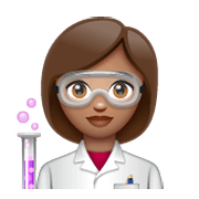 Emoji 👩🏽‍🔬 Scienziata: Carnagione Olivastra su WhatsApp 2.19.244.
