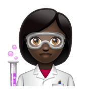 👩🏿‍🔬 Emoji Cientista Mulher: Pele Escura na WhatsApp 2.19.244.