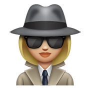 Emoji 🕵🏼‍♀️ Investigatrice: Carnagione Abbastanza Chiara su WhatsApp 2.19.244.
