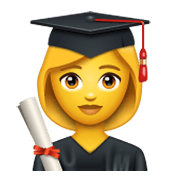 Émoji 👩‍🎓 étudiante sur WhatsApp 2.19.244.