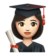 Emoji 👩🏻‍🎓 Studentessa: Carnagione Chiara su WhatsApp 2.19.244.
