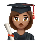 👩🏽‍🎓 Emoji Estudiante Mujer: Tono De Piel Medio en WhatsApp 2.19.244.