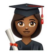 👩🏾‍🎓 Emoji Estudiante Mujer: Tono De Piel Oscuro Medio en WhatsApp 2.19.244.