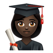 Emoji 👩🏿‍🎓 Studentessa: Carnagione Scura su WhatsApp 2.19.244.