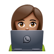 Emoji 👩🏽‍💻 Tecnologa: Carnagione Olivastra su WhatsApp 2.19.244.