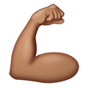 💪🏽 Emoji Bíceps: Pele Morena na WhatsApp 2.19.244.