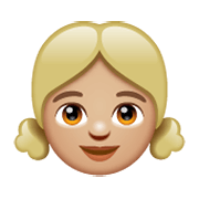 👧🏼 Emoji Mädchen: mittelhelle Hautfarbe WhatsApp 2.19.244.