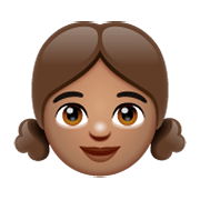 👧🏽 Emoji Mädchen: mittlere Hautfarbe WhatsApp 2.19.244.
