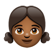 👧🏾 Emoji Mädchen: mitteldunkle Hautfarbe WhatsApp 2.19.244.