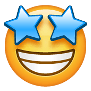 🤩 Emoji Cara Sonriendo Con Estrellas en WhatsApp 2.19.244.