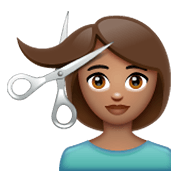 💇🏽 Emoji Persona Cortándose El Pelo: Tono De Piel Medio en WhatsApp 2.19.244.