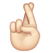 🤞🏻 Emoji Hand mit gekreuzten Fingern: helle Hautfarbe WhatsApp 2.19.244.