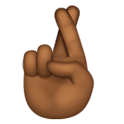🤞🏾 Emoji Hand mit gekreuzten Fingern: mitteldunkle Hautfarbe WhatsApp 2.19.244.